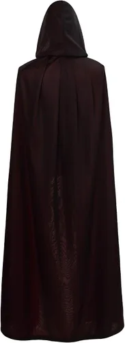 Vista 5 de Capa de bruja gótica de pirata vampiro, unisex, color negro y rojo