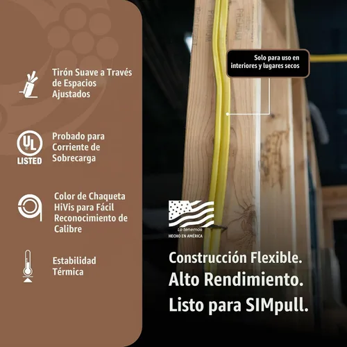 Vista 3 de Southwire Romex marca Simpull cable sólido para interior 12/2 con tierra NMB, bobina de 15 pies - SW# 28828226