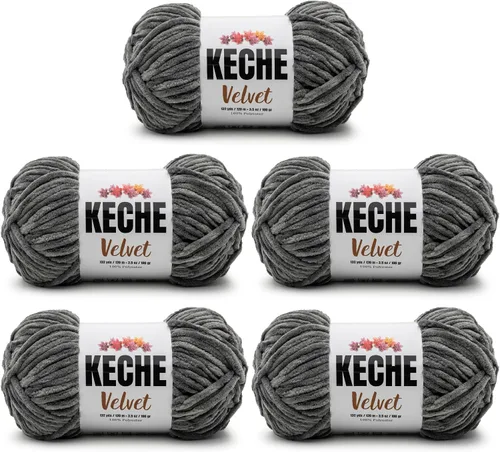 Vista 65 de Keche Hilo para ganchillo, hilo de terciopelo, chenilla suave, manta de bebé voluminosa amigurumi Yarn 3.53 oz (132 yardas) - Arona