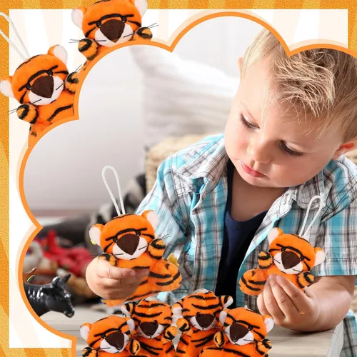Vista 6 de Blueweenly 100 piezas de juguetes de peluche de animales pequeños de peluche a granel, mini llaveros suaves y lindos peluches pequeños, regalos a