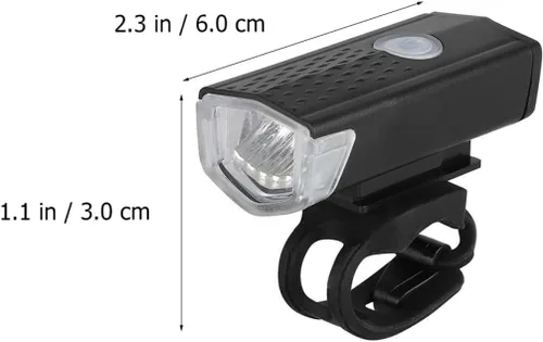 Vista 2 de FRCOLOR Juego de luces recargables para bicicleta delantera y trasera, cable USB, conjunto de faros LED de plástico y luz trasera para seguridad