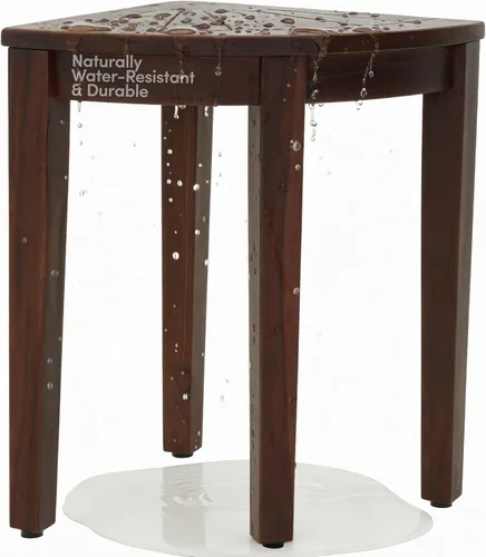 Vista 11 de AquaTeak Banco de ducha de teca Kai-Mist de 15.5 pulgadas con altura elevada