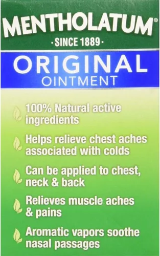 Vista 3 de Mentholatum Pomada Original Alivio Calmante, Vapores Aromáticos - 1 oz (Paquete de 4)