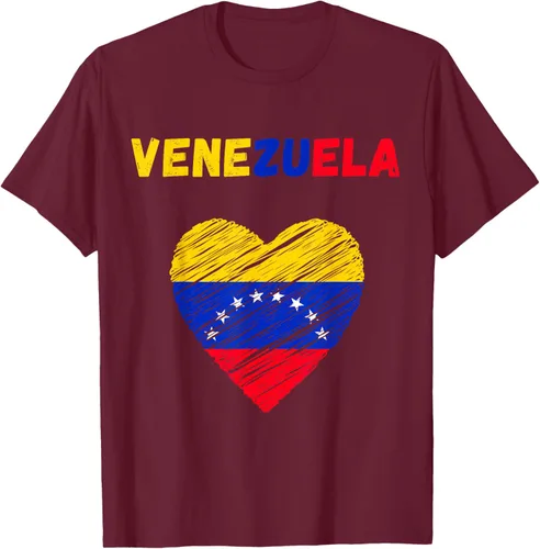 Vista 17 de Camiseta con la bandera venezolana con corazón de Venezuela, Negro