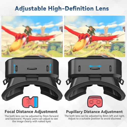 Vista 3 de Reemplazo de auriculares de realidad virtual para Nintendo Switch y Nintendo Switch OLED auriculares con interruptor de realidad virtual 3D de alta
