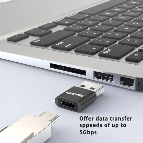 Vista 4 de Paquete de 4 adaptadores USB a USB C, cargador USB C hembra a A macho tipo C compatible con Apple MagSafe, iPhone 11, 12, 13, 14 Pro Max, Samsung