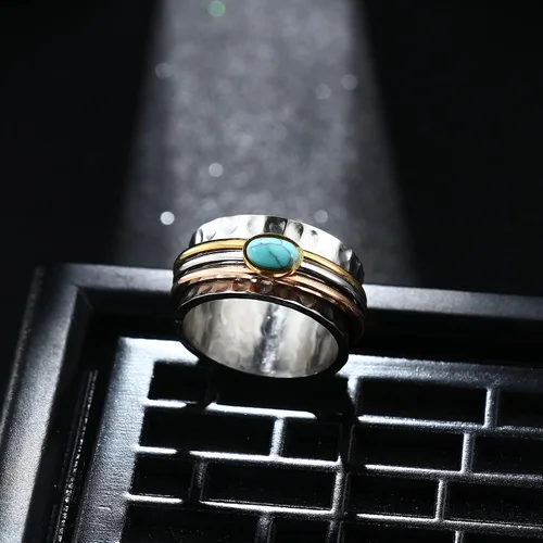 Vista 26 de Magitaco Anillos giratorios de acero inoxidable, anillos para ansiedad, anillos de ansiedad para mujeres y hombres