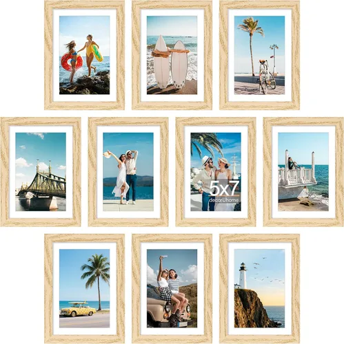Vista 59 de decorUhome Paquete de 10 marcos de fotos de 4 x 6 pulgadas, decoración de Dorado