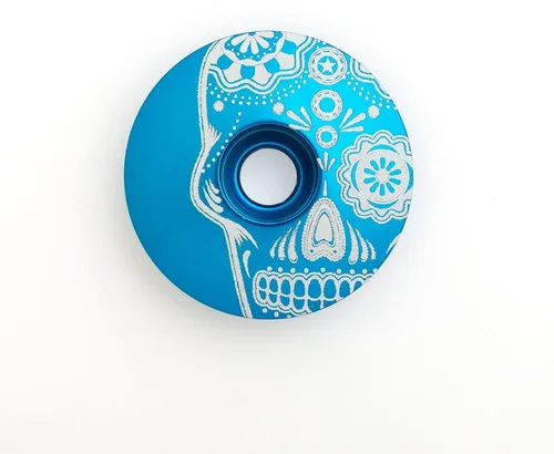 Vista 7 de Sugar Skull (a través del ojo) 1 1/8" tapa para auriculares de bicicleta