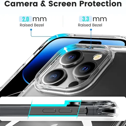 Vista 6 de Funda transparente para iPhone 12 Pro Max, funda cruzada para teléfono con correa ajustable de nailon para el cuello, funda transparente para iPhone