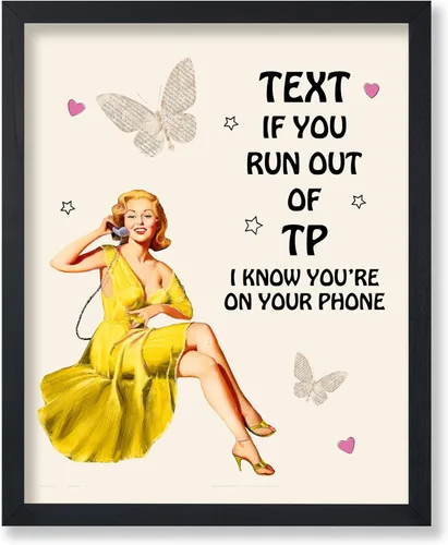 Vista 8 de Poster Master Pin Up Girl Poster - Better Late Than Ugly Print - Butterfly Art - Modern Art - Trendy Art - Gift for Men & Women - Funny Decor for