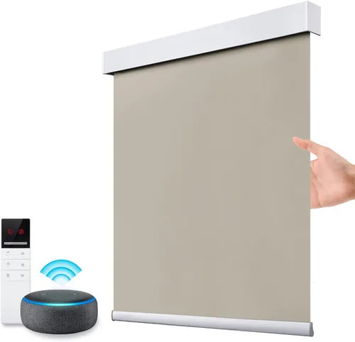 Vista 18 de ZSTARR Persianas opacas motorizadas con control remoto inteligente, persianas enrollables recargables inalámbricas para ventanas, oficina, hogar