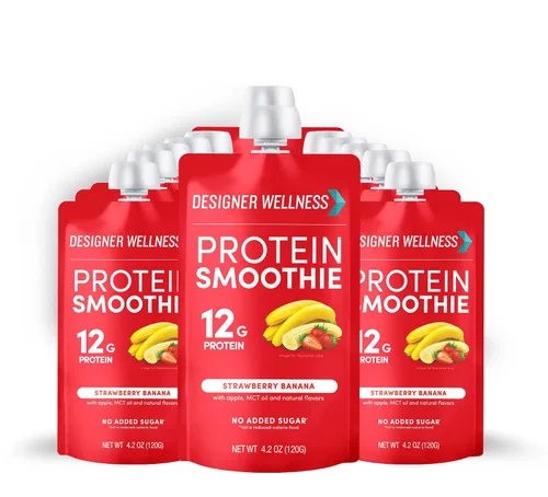 Vista 3 de Designer Wellness Paquete variado de batidos de proteínas y paquete de plátano de fresa