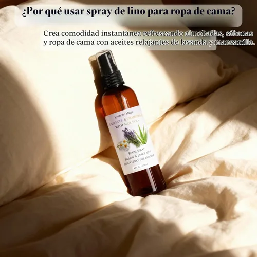 Vista 3 de Symbolic Magic Spray de aceite esencial de lavanda para habitación, espray de lino para ropa de cama, dormir, almohada, cama, aceites