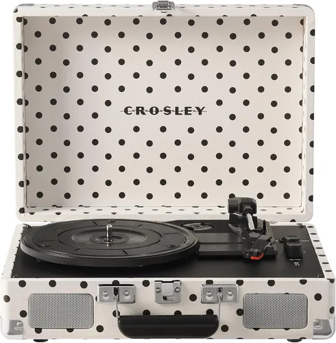 Vista 19 de Crosley CR8005F-AC Cruiser Plus - Tocadiscos vintage de 3 velocidades con Bluetooth, tipo maletín, reproductor de discos de vinilo, tablero