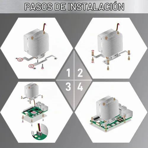 Vista 9 de GeeekPi Enfriador de torre ICE para Raspberry Pi 5, con disipador de calor de aluminio y ventilador de refrigeración