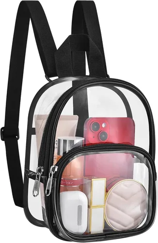 Vista 11 de USPECLARE Minimochila Transparente Aprobada para Estadio para Niños Pequeños y Niñas, Concierto, Festival, Eventos Deportivos, Aguamarina, Mediana