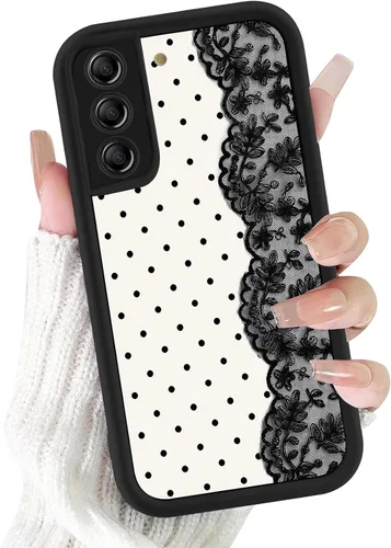 Vista 21 de Para Samsung Galaxy S24 5G 6.2''Cute Polka Dot Phone Case-Negro