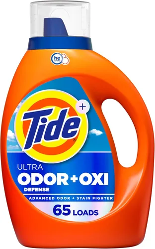 Vista 13 de Tide Ultra Odor Defense Plus Oxi - Detergente líquido para ropa, 92 onzas líquidas, 65 cargas, detergente líquido avanzado para la ropa que combate