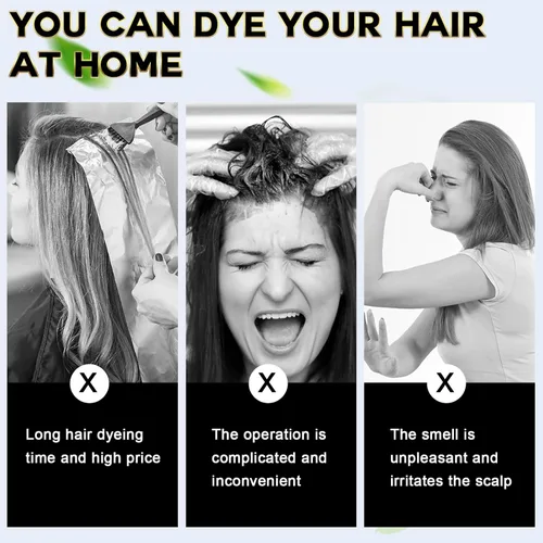 Vista 2 de IIIMEIDU Champú para teñir el cabello 3 en 1 para cabello gris, champú con ingredientes herbales tinte burdeos para mujeres y hombres, cobertura