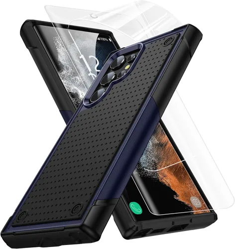 Vista 114 de Jeylly Funda para Samsung Galaxy S10 Plus S10+, ajuste delgado, doble capa, resistente, absorción de golpes, TPU con carcasa trasera de Negro
