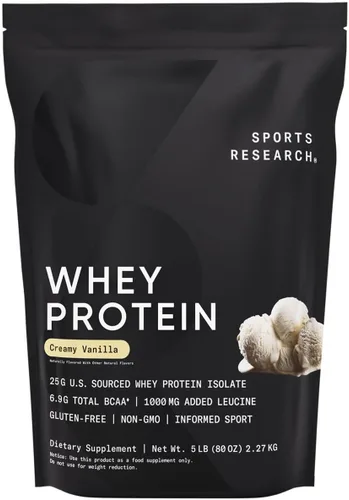 Vista 11 de Sports Research® 100% proteína de suero aislado de chocolate mantequilla de maní – Proteína en polvo de origen estadounidense con BCAA – Sin sabores