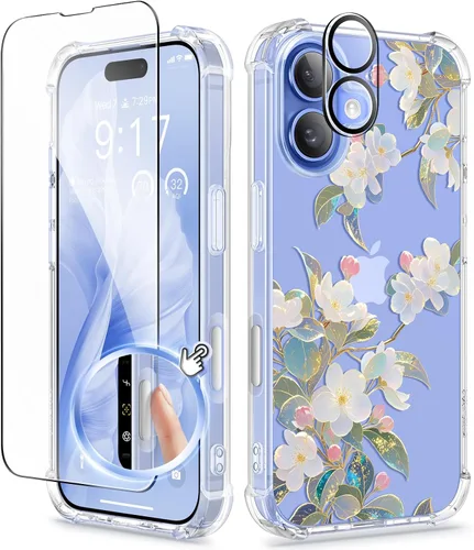 Vista 103 de GVIEWIN - Funda para iPhone 11 con protector de pantalla + protector de lente de cámara, cubierta protectora transparente suave de poliuretano