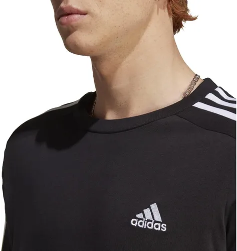 Vista 4 de adidas Camiseta Essentials Single Jersey de 3 rayas para hombre, Negro, blanco o gris
