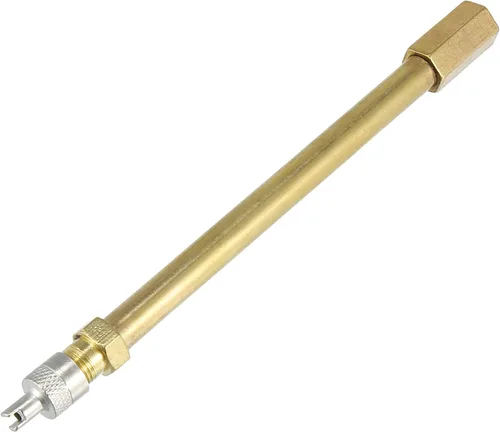 Vista 9 de X AUTOHAUX Adaptador de extensión de válvula de neumático automático de latón de 1.969 in/1.97 pulgadas de largo, extensor de vástago de neumático