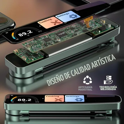 Vista 3 de AWLKIM 0.5s Termómetro Inteligente de Lectura Instantánea para Carne Digital, Pantalla Táctil HD de 3.8" con Temp-OS, Termómetro Profesional