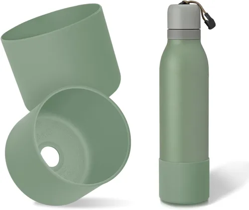 Vista 38 de 2 botas de silicona superiores para Owala FreeSip Twist de 24 onzas, funda inferior resistente a los arañazos, accesorios de botella de Owala