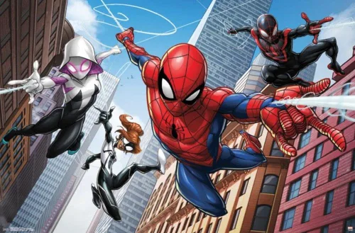 Vista 15 de Trends International Marvel Comics - Póster de pared de Spider-Man - Web Heroes, 14.725 x 22.375 pulgadas, versión enmarcada de madera de granero