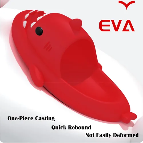Vista 5 de Sandalias Cloud Shark para hombres y mujeres, divertidas pantuflas de animales para adultos, acogedoras sandalias antideslizantes de tiburón