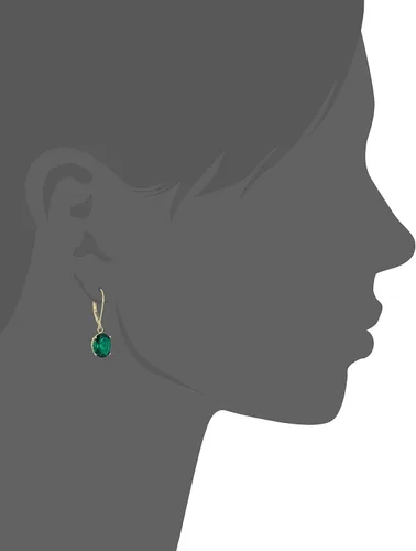 Vista 2 de Tienda Collection 14k Gold 8 x 10mm Oval Gemstone Dangle Earrings for Women with Leverbacks