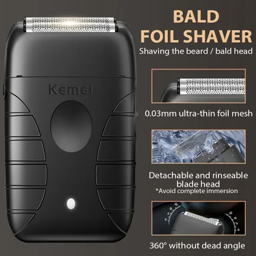 Vista 4 de KEMEI Cortapelos para hombres profesionales, juego de cortapelos y recortadoras de barbero, afeitadora de lámina para hombres, cortapelos