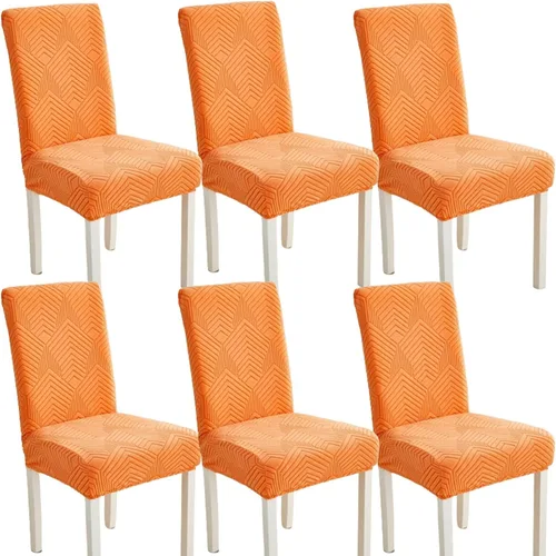 Vista 15 de Juego de 6 fundas elásticas para sillas – Fundas extraíbles para sillas de comedor, fundas protectoras de terciopelo lavables a prueba de polvo