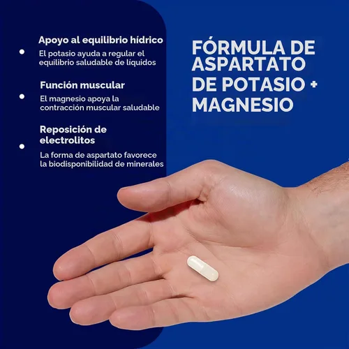 Vista 4 de GNC Suplemento de aspartato de potasio y magnesio de 250 mg, ayuda a regular el equilibrio hídrico, 120 porciones