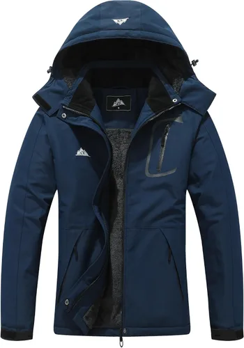 Vista 10 de Chaqueta de esquí impermeable para mujer, resistente al viento, cortavientos, abrigo de nieve cálido con capucha