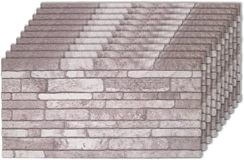 Vista 14 de IZODEKOR Paneles de pared 3D con efecto ladrillo, revestimiento, aspecto de piedra, revestimiento de espuma de poliestireno para sala de estar