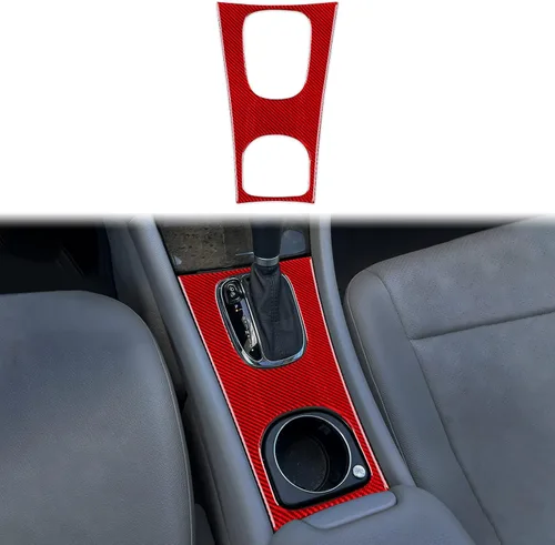 Vista 8 de Fibra de carbono, para accesorios Benz, caja de cambios de consola central, cubierta de panel compatible con Mercedes Benz Clase C W203 2005 2006