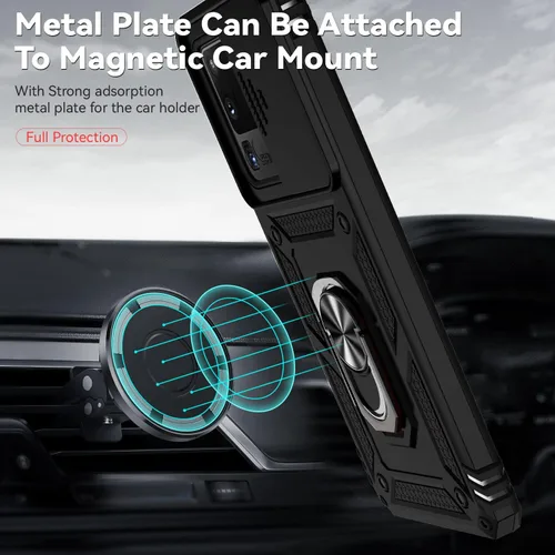 Vista 3 de Funda para Samsung Galaxy S20 Ultra con cubierta para lente de cámara, protector de pantalla HD, resistente a caídas de grado militar, soporte