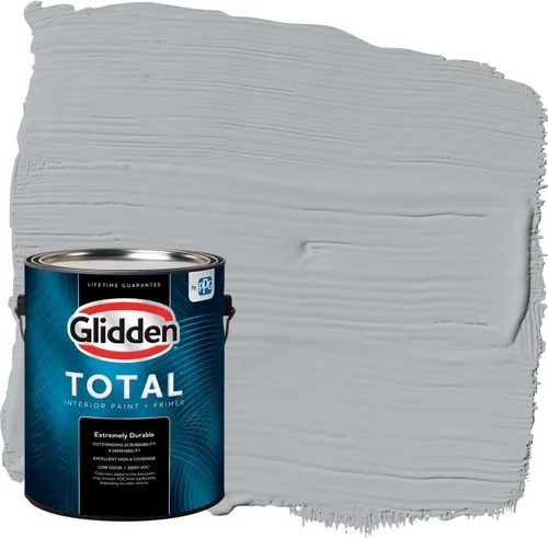 Vista 46 de Glidden Pintura Interior + Imprimación: Gris/Plata Antigua, Una Capa, Satinado, 1 Galón