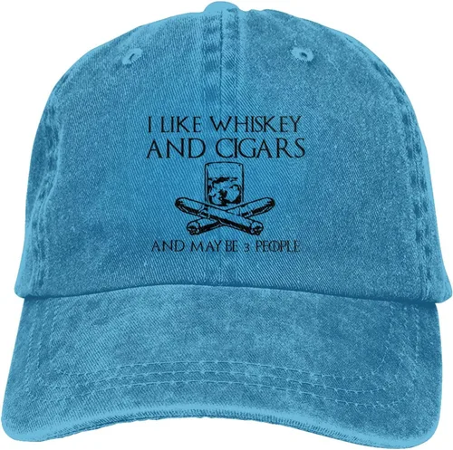 Vista 51 de Philysonic Funny Hat I Like Whisky and Cigars and Maybe 3 People Sombreros para Hombres Gorras de Béisbol Gorras Ajustables