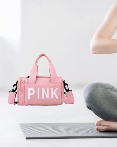 Vista 8 de Bolsa de gimnasio pequeña estética, bonita bolsa de lona con asa, bolsa de viaje para el hombro, bolsa cruzada resistente para deportes de natación