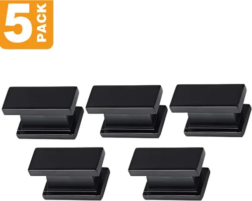 Vista 2 de Southern Hills SHKM001-BLK-5 - Perillas negras para gabinete, paquete de 5 unidades, herrajes negros mate para cocina, escritorio, muebles