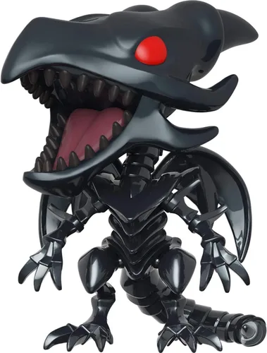 Vista 6 de Funko Yu-Gi-Oh! - Figura de vinilo con ojos rojos de dragón negro (incluye funda protectora compatible con caja Pop Box)