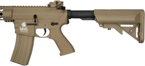 Vista 8 de Lancer Tactical Gen 2 KeyMod M4 Evo Airsoft AEG Serie de núcleo de rifle de 10 pulgadas (sin batería y cargador) (bronceado)