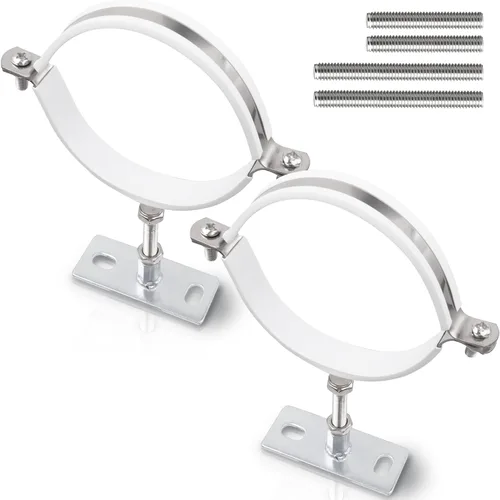 Vista 8 de 2 juegos de soporte de tubo ajustable de 4 pulgadas, soporte de abrazadera ajustable resistente con tornillo y tubo de expansión, soporte de pared