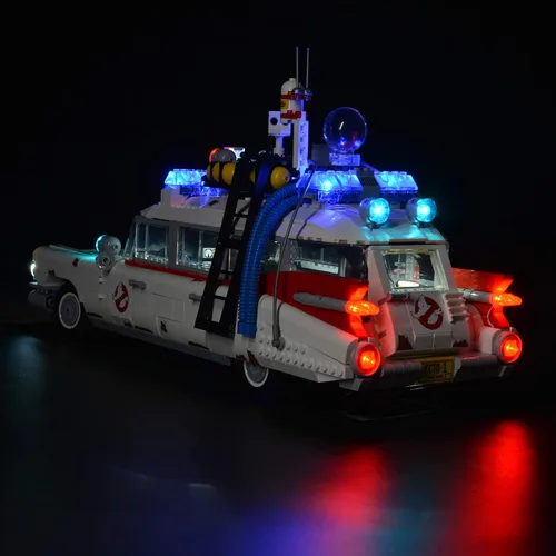 Vista 4 de T-Club Kit de luces LED para Lego Ghostbusters Ecto-1 10274, kit de iluminación compatible con Lego 10274
