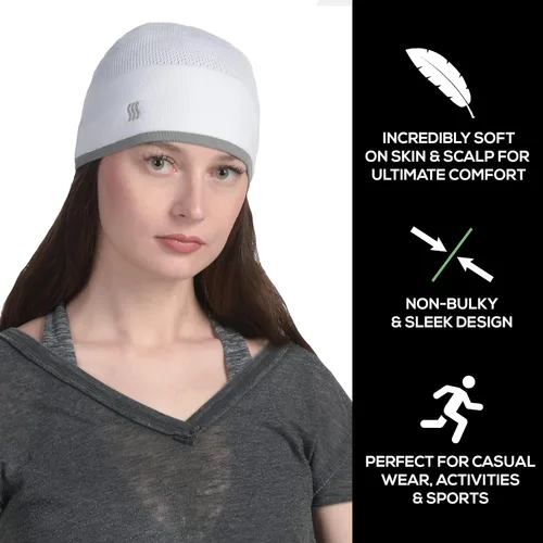Vista 3 de SAAKA Gorro de bambú. Suave y ligero. Correr, deportes de nieve. Gorra de calavera para hombres y mujeres